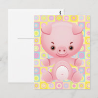 Cute Kawaii PINK Motif PostCARD