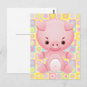 Carte Postale Cute Kawaii PINK Motif PostCARD