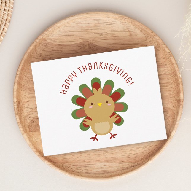 Carte Postale Cute Kawaii Turquie Bon thanksgiving (Créateur téléchargé)