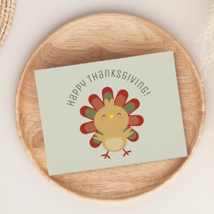 Carte Postale Cute Kawaii Turquie Bon thanksgiving