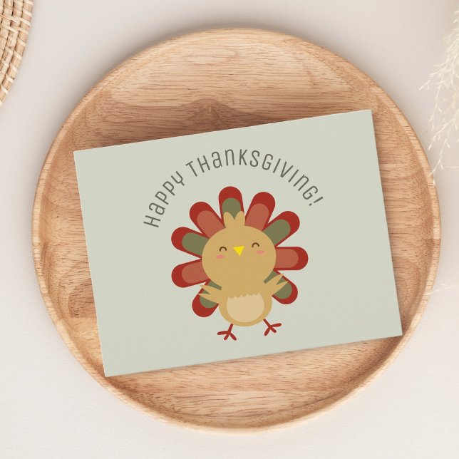Carte Postale Cute Kawaii Turquie Bon thanksgiving (Créateur téléchargé)