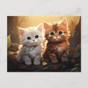 Carte Postale Cute Kittens d'automne