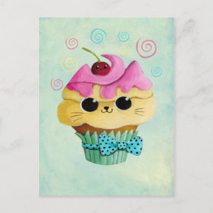 Carte Postale Cute Kitty Cupcake