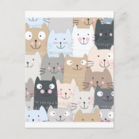 Cute kitty kitten chat bleu gris motif