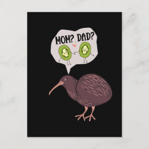 Carte Postale Cute Kiwi Humour de famille d'oiseaux Nouvelle-Zél