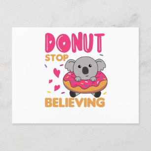 Carte Postale Cute Koala Animaux Drôle En Rose De Donut