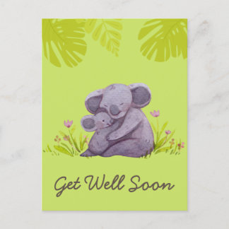 Carte Postale Cute Koala et des encouragements bien vert Postca