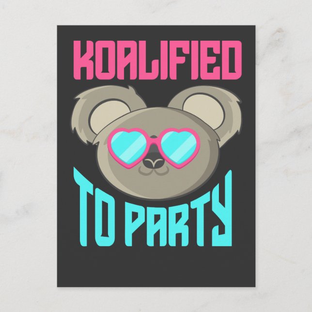 Carte Postale Cute Koala Graphic Australie Retro Party Animal (Devant)