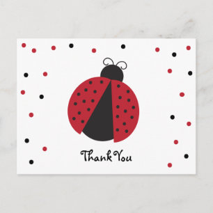 Carte Postale Cute Lady Bug Merci d'anniversaire