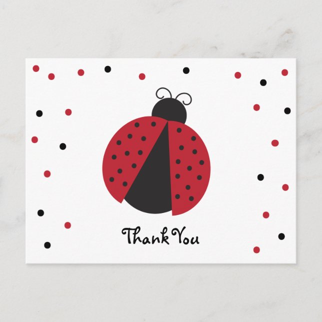 Carte Postale Cute Lady Bug Merci d'anniversaire (Devant)