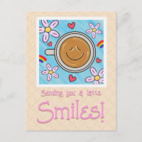 Cute Latte Sourit En Pensant À Vous