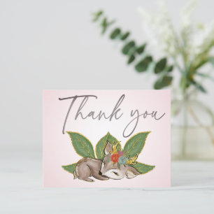 Carte Postale Cute Little Oh Deer Green Woodland Wild Friends