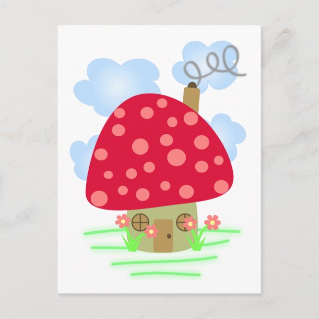 Carte Postale Cute Maison de champignons (Devant)