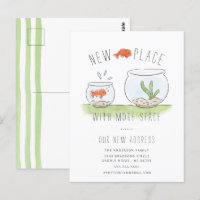 Cute New Place Goldfish Bowl Moving Faire-part