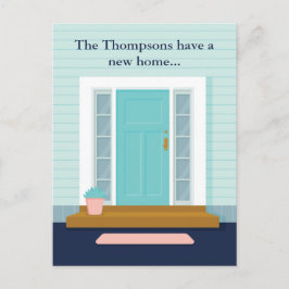Carte Postale Cute Nouvelle Maison Porte Turquoise Nous avons dé