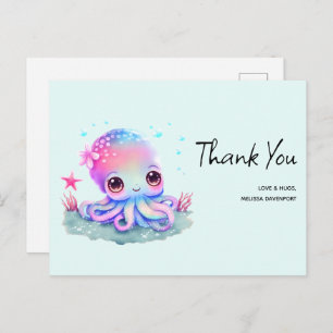 Carte Postale Cute Octopus Sea Creator Merci
