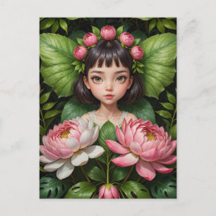 Carte Postale Cute Peony Fairy