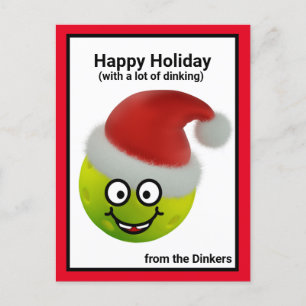 Carte Postale Cute Pickleball Père Noël 🎅 texte personnalisé Ca