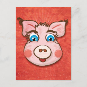 Carte postale Cute Pig