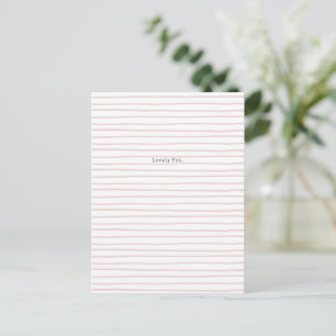 Carte Postale Cute Pink Stripes Lovely You Quote Card