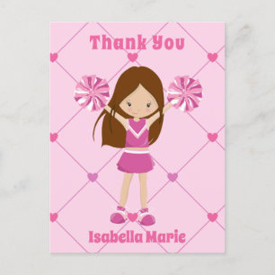 Carte Postale Cute Pom-pom girl rose Merci personnalisé