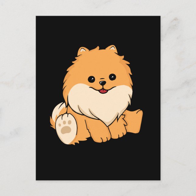 Carte Postale Cute Pomeranian Chien Cadeau Femme Chien Pomerania (Devant)