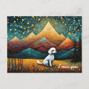 Carte Postale Cute Poodle Mountain Forest Je Vous Manque