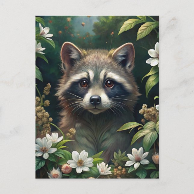 Carte Postale Cute Raccoon (Devant)