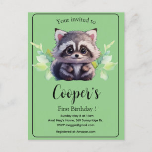 Carte Postale Cute raccoon animaux de forêt amis de forêt