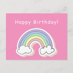 Carte Postale Cute Rainbow - Filles Anniversaire