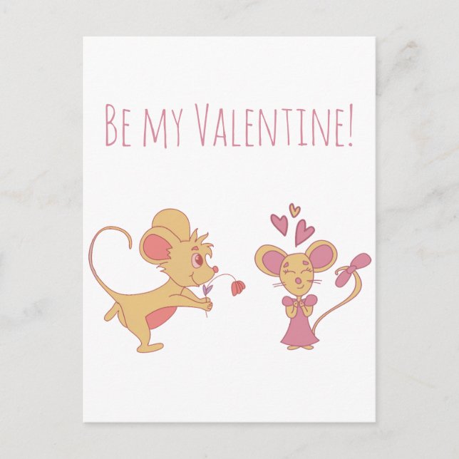 Carte Postale Cute Rat Anniversaire / Saint-Valentin  (Devant)