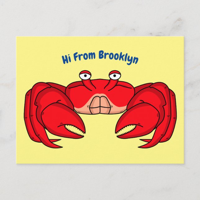 Carte Postale Cute red crab cartoon (Devant)
