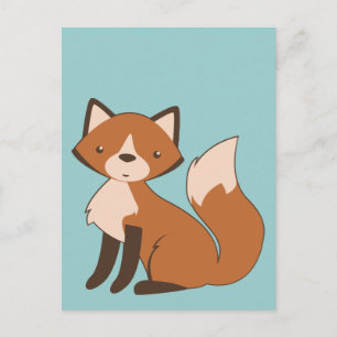 Carte Postale Cute Renard assis