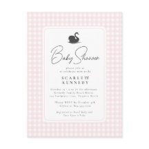 Cute Rose En vichy Swan Baby shower simple