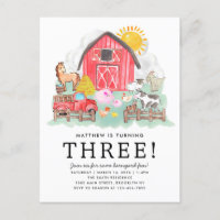 Cute Rustic Barnyard Animaux Enfants Ferme Anniver