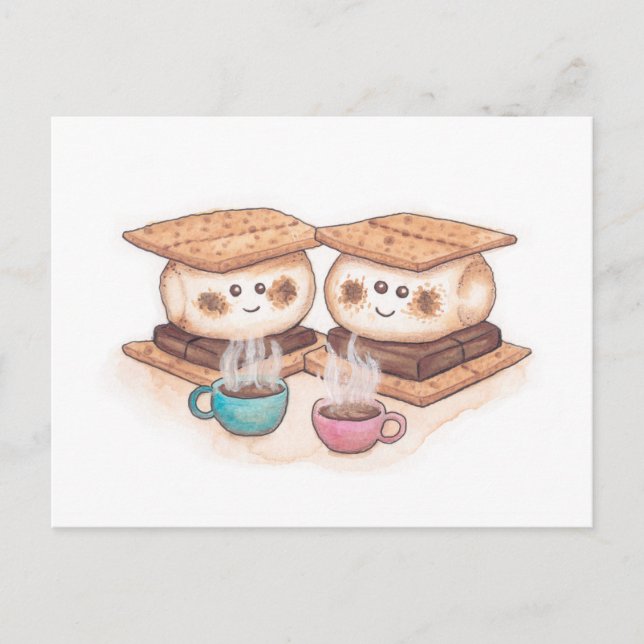 Carte Postale Cute S'mores Couple Coffee Date (Devant)
