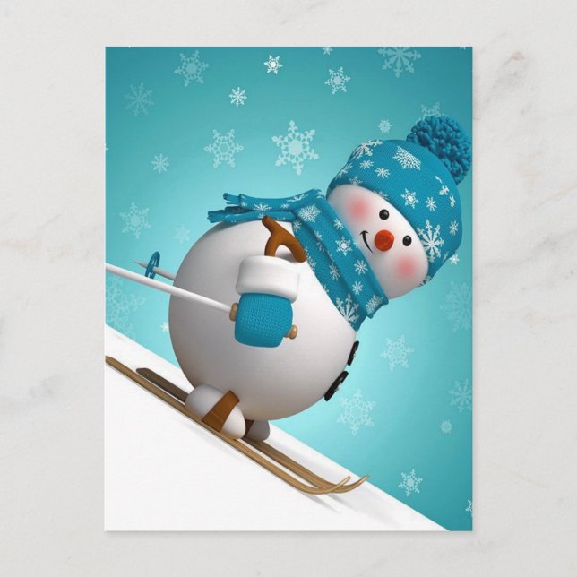 Carte Postale Cute Snowman (Devant)