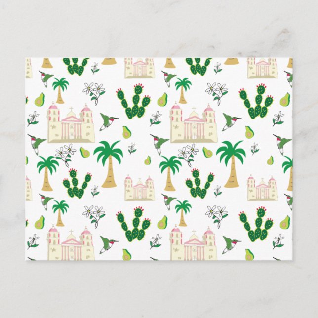 Carte Postale Cute Southern California Animaux et Plantes (Devant)