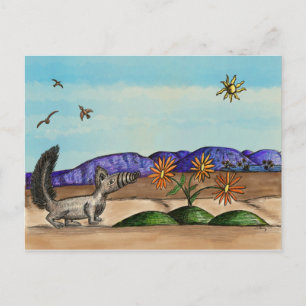 Carte Postale Cute Southwestern Animal Floral Paysage Art