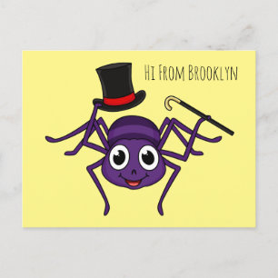 Carte Postale Cute Spider dans le top a un dessin animé