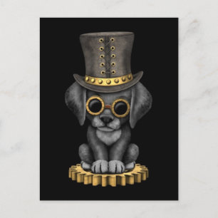 Carte Postale Cute Steampunk Black Lab Chien Chien Chien Chien,