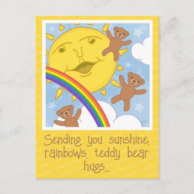 Carte Postale Cute Sunshine Rainbows S'Apportent Bien Bientôt Re (Devant)