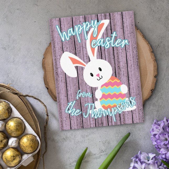 Carte Postale Cute sur mesure Joyeux lapin de Pâques avec oeuf c (Créateur téléchargé)