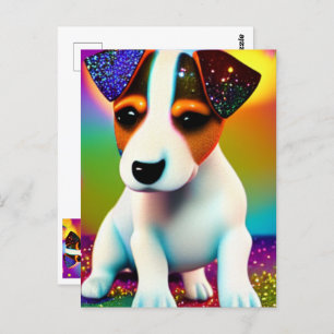 Carte Postale Cute Terrier Puppy Sparkle Gros plan