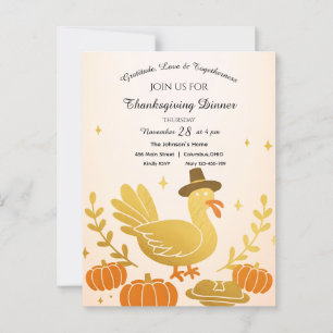 Carte Postale Cute Turquie Amusante Famille Thanksgiving
