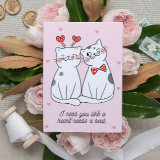 Carte postale Cute Valentine Cat Couple