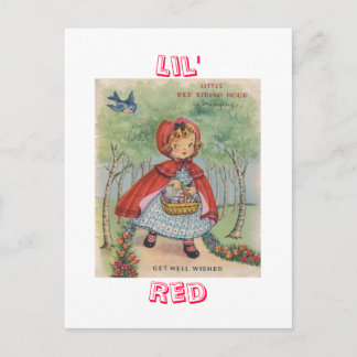 Carte postale Cute Vintage Red Riding Hood