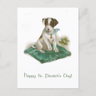 Carte Postale Cute Vintage St. Patrick's Day Beagle Pup