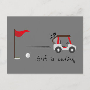 Carte Postale Cute Watercolor Golf Fun Golf Calling Quote