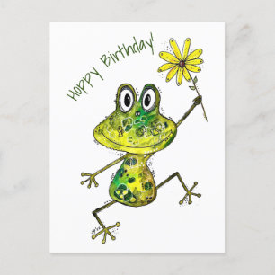 Carte Postale Cute Whimsical Happy Frog